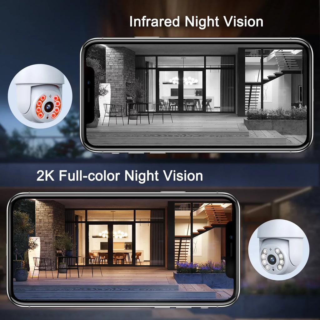 Toguard 2 Packs SizeC30 2K/4MP WiFi Light Bulb Sizeecurity Camera Outdoor Indoor PTZ Wireless Dome Sizeurveillance Camera