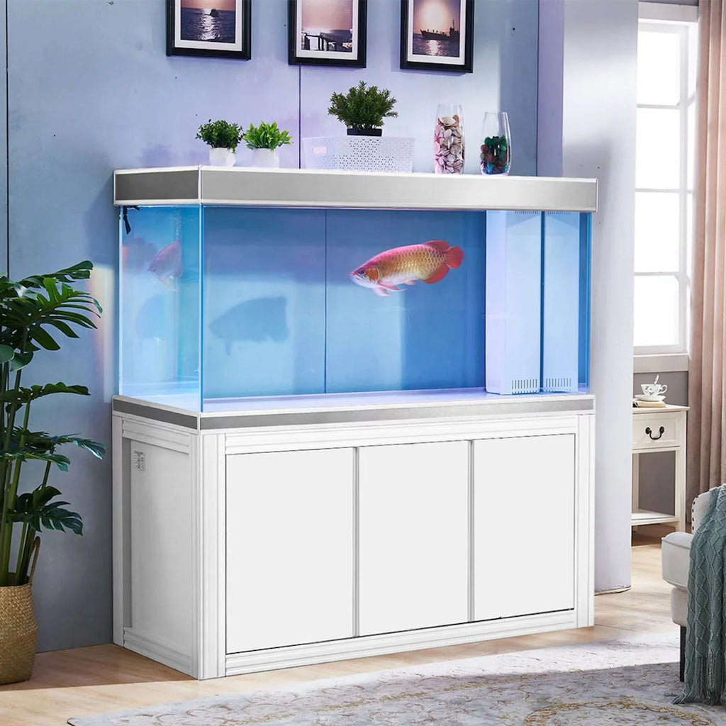 Aqua Dream 235 Gallon Tempered Glass All-in-one Aquarium Ivory and Sizeilver