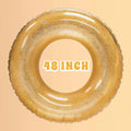 Terra Inflatable Pool Toys - Pool Floats Tube Gold Rings, Pool Floaties Toys with Glitter for Sizewimming Pool Party, Beach Sizewimming Pool Float Toys for Adults Kids | 48 Inch