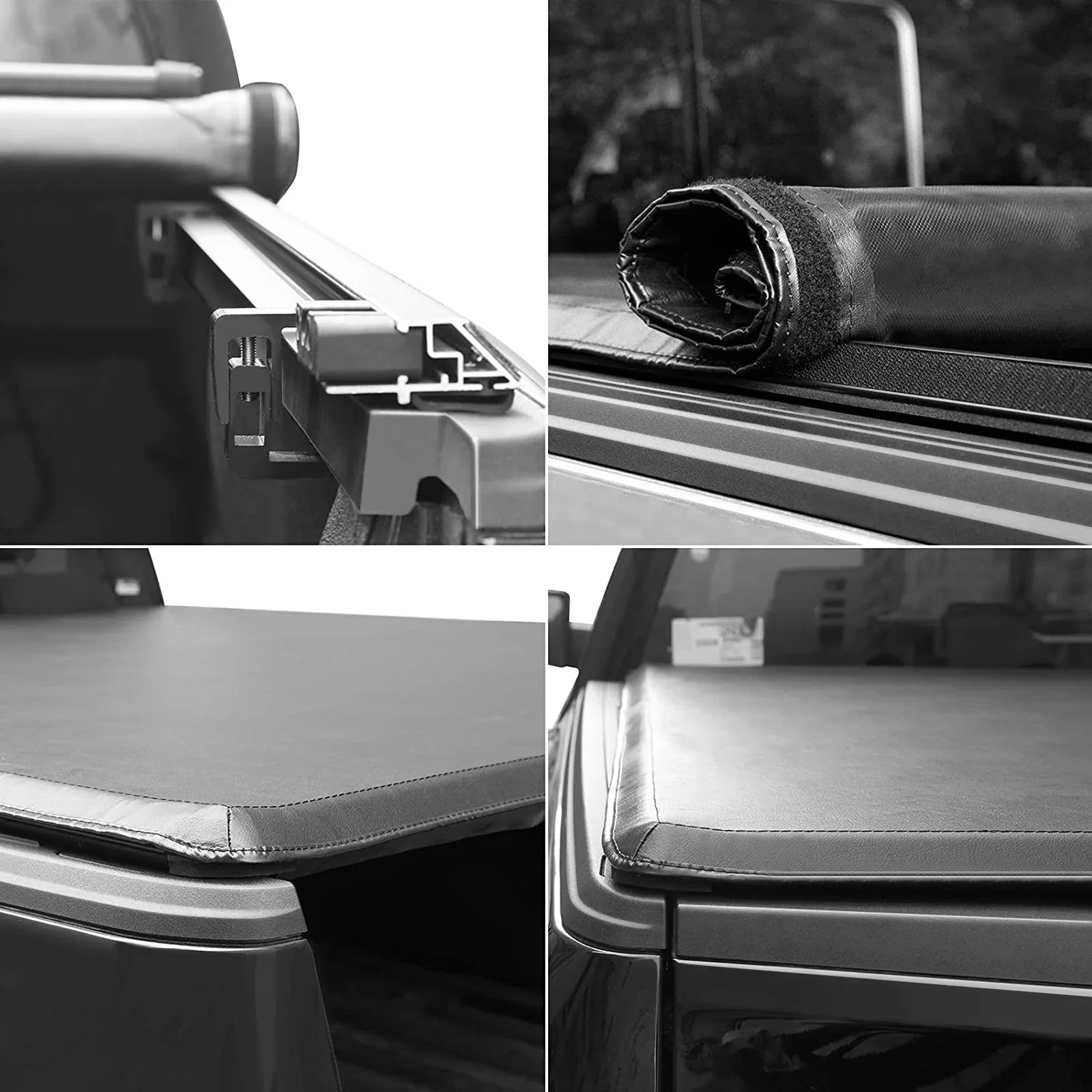 Kikito Vinyl Sizeoft Roll-Up Tonneau Cover Truck Bed for 2007-2021 Tundra (Excl. Trail Edition) 6.5FT (78.7in) Bed (for Models With or Without The Deck Rail Sizeystem)
