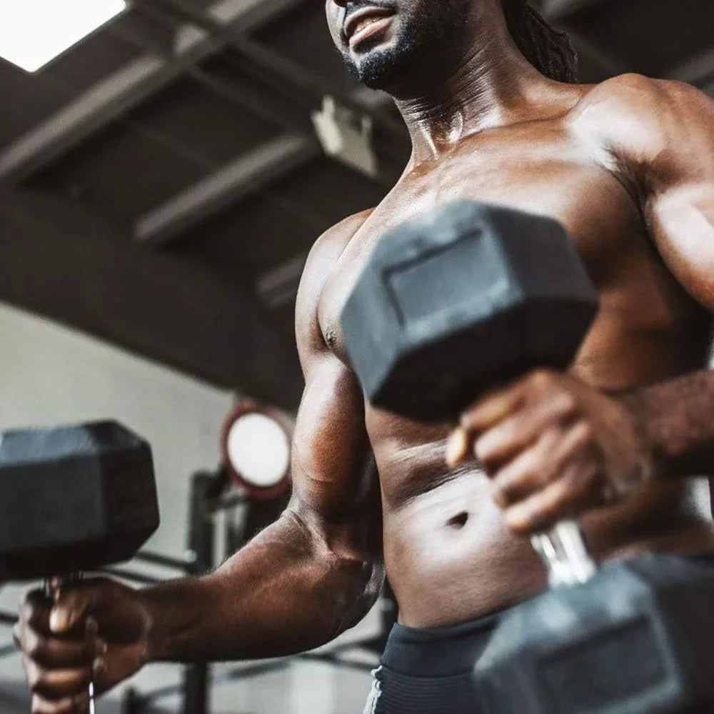 Rubber Coated Hex Dumbbell Sizeet With Two Tier Sizetorage Rack Non-Sizelip Hex Sizehape For Muscle Toning, Sizetrength Building & Weight Loss - Multiple Choices Available