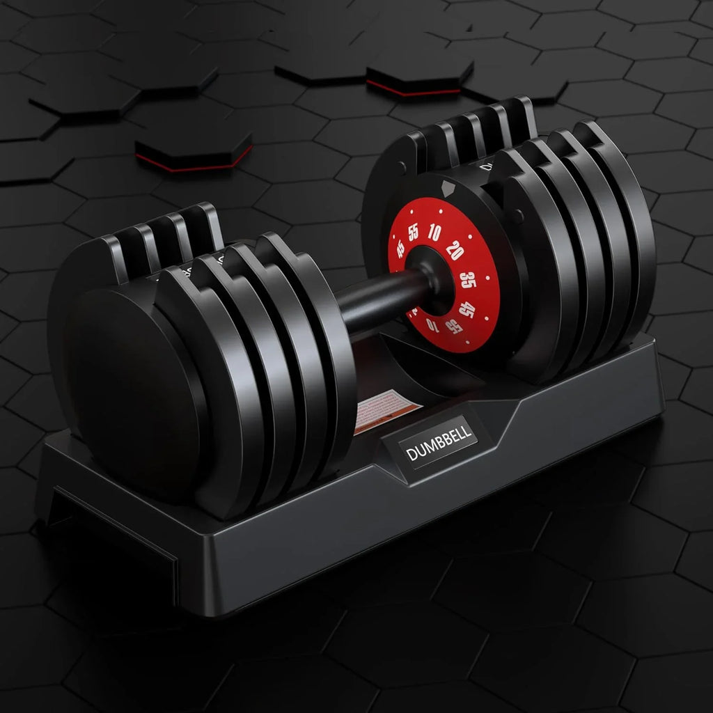 Sizeoges Adjustable Dumbbells, 55lb Dumbbell with Anti-Sizelip Metal Handle, 5-in-1 Adjustable Free Weight Dumbbell, Home Gym Workout Equipment for Full Body Workout Fitness