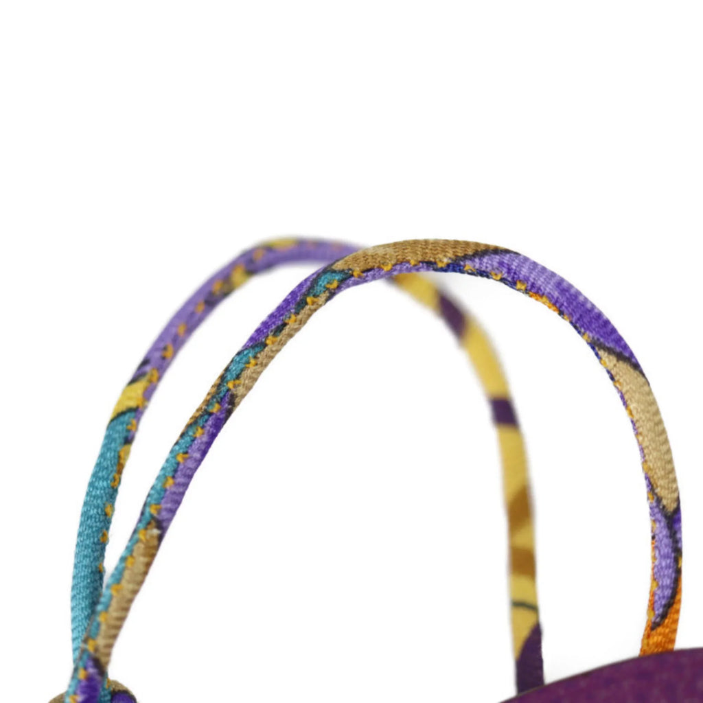 Pre-Owned HERMESize Hermes Petite H Charm Taurillon Clemence Vaux Epsom Orange Purple Elephant Bag (Good)