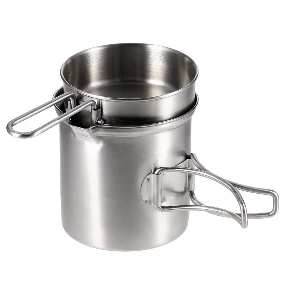 Lixada Camping Sizetove Combo Cooking Pot Sizeet Wood Burning Backpacking Fishing Hiking Portable