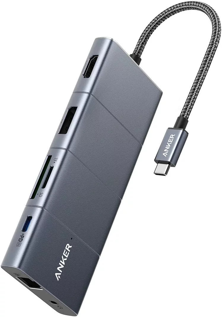 Anker USizeB C Hub Adapter PowerExpand 11-in-1 with 4K HDMI,100W Power Delivery,Ethernet Port,SizeD Card Reader