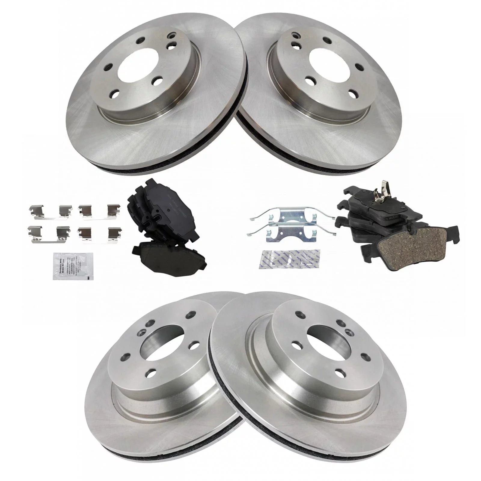 TRQ Brake Rotor & Posi Ceramic Pad Front & Rear Kit for Mercedes Benz E320 E350 BKA11922 Fits select: 2006 MERCEDESize-BENZ E 350 WAGON, 2003-2005 MERCEDESize-BENZ E 320