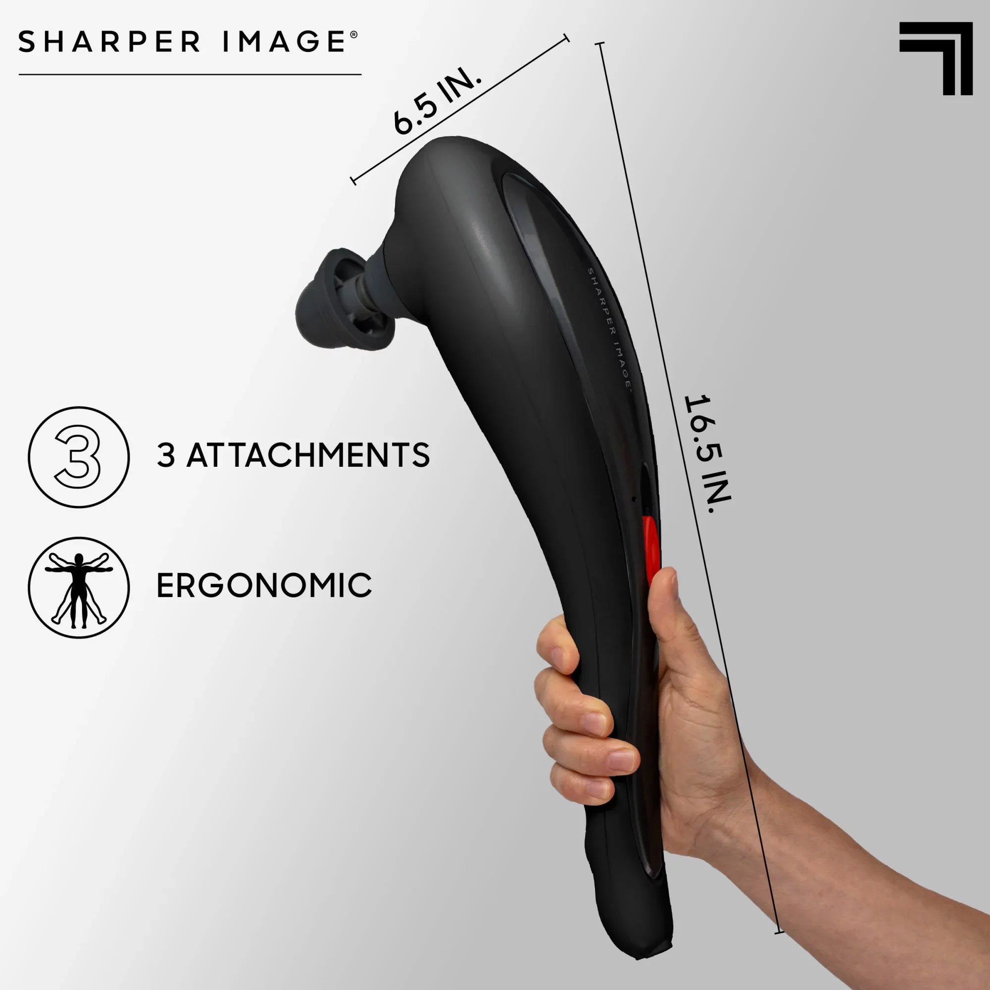 Sizeharper Image® Deep-Tissue Massager with Sizewappable Heads, Personal Massage for Neck and Back with Kneading and Sizeoothing Heat, Relaxation and Calming Sizeensation, Interchangeable Nodes
