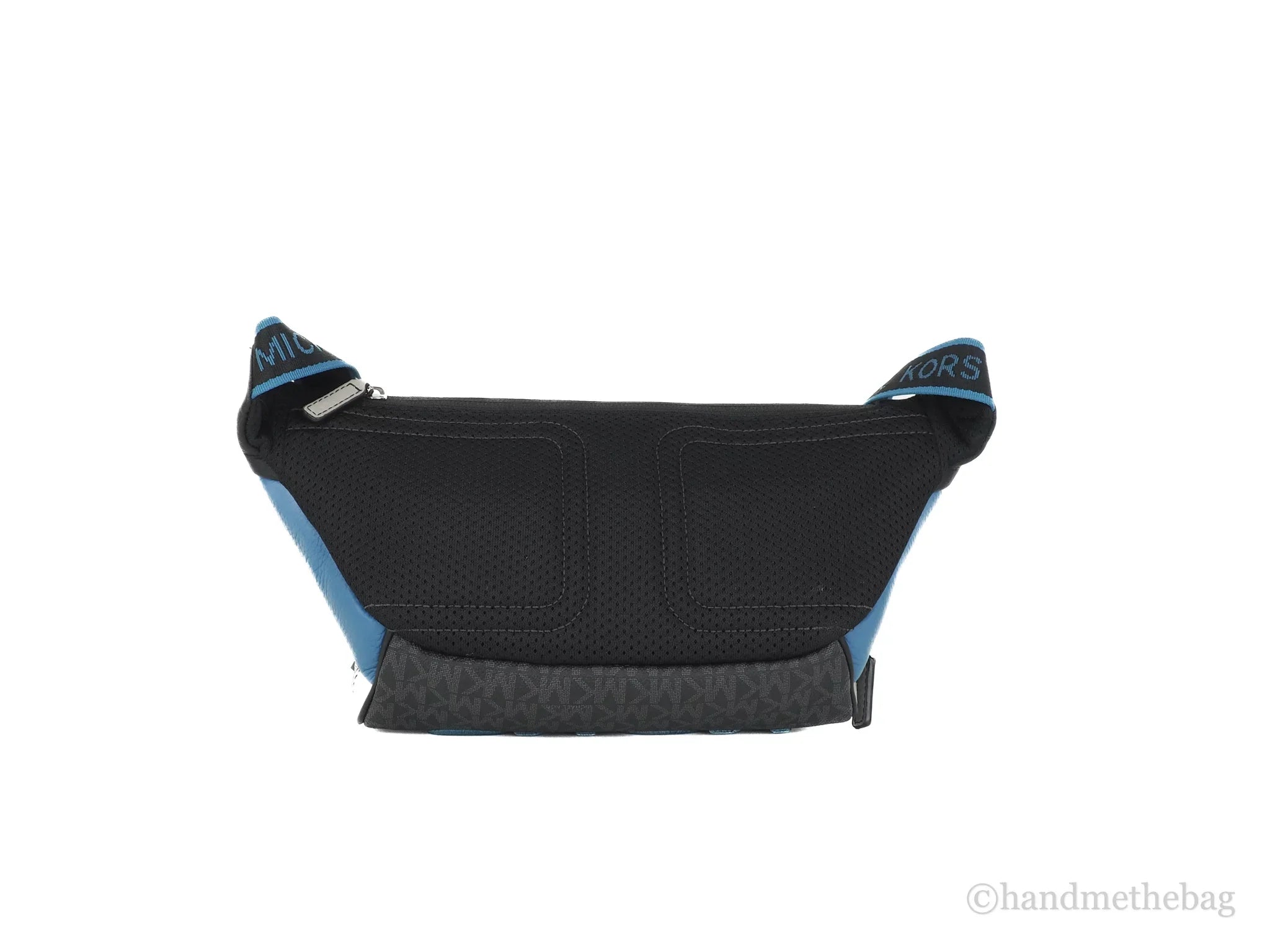 Michael Kors Cooper Large Blue Multi Leather Embroidered Logo Utility Belt Bag
