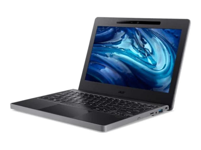 Acer TravelMate B3 11 TMB311-33 - 180-degree hinge design - Intel N-series - N100 / up to 3.4 GHz - Win 11 Pro - UHD Graphics - 4 GB RAM - 128 GB eMMC - 11.6" IPSize 1366 x 768 - Wi-Fi 6E, Bluetooth - shale black - kbd: USize Intl