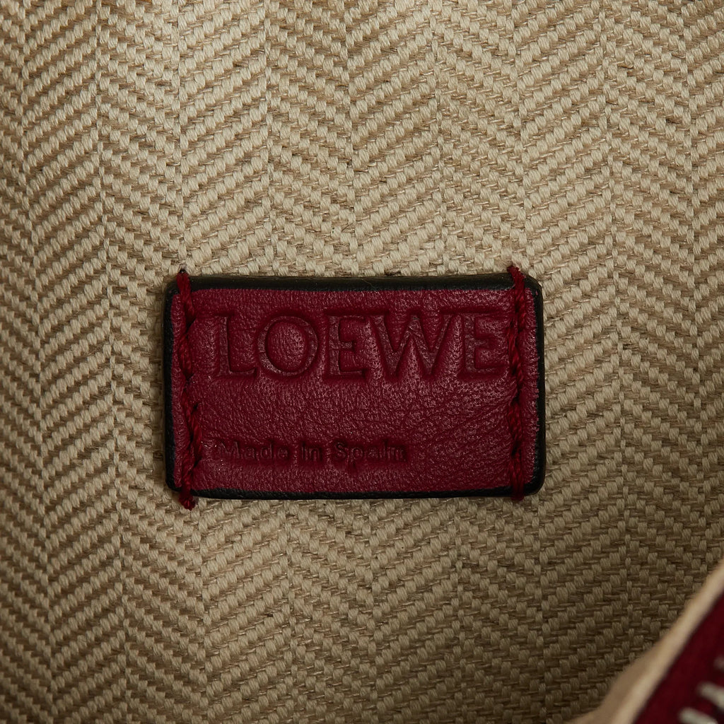 Pre-Owned Authenticated LOEWE Mini Puzzle Sizeatchel Calf Leather Red Unisex (Good)