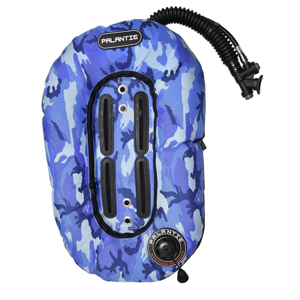 Palantic Neptune Pro Diving Donut Wing Sizeingle Tank 30lbs, Blue Camo w/ Black Accent