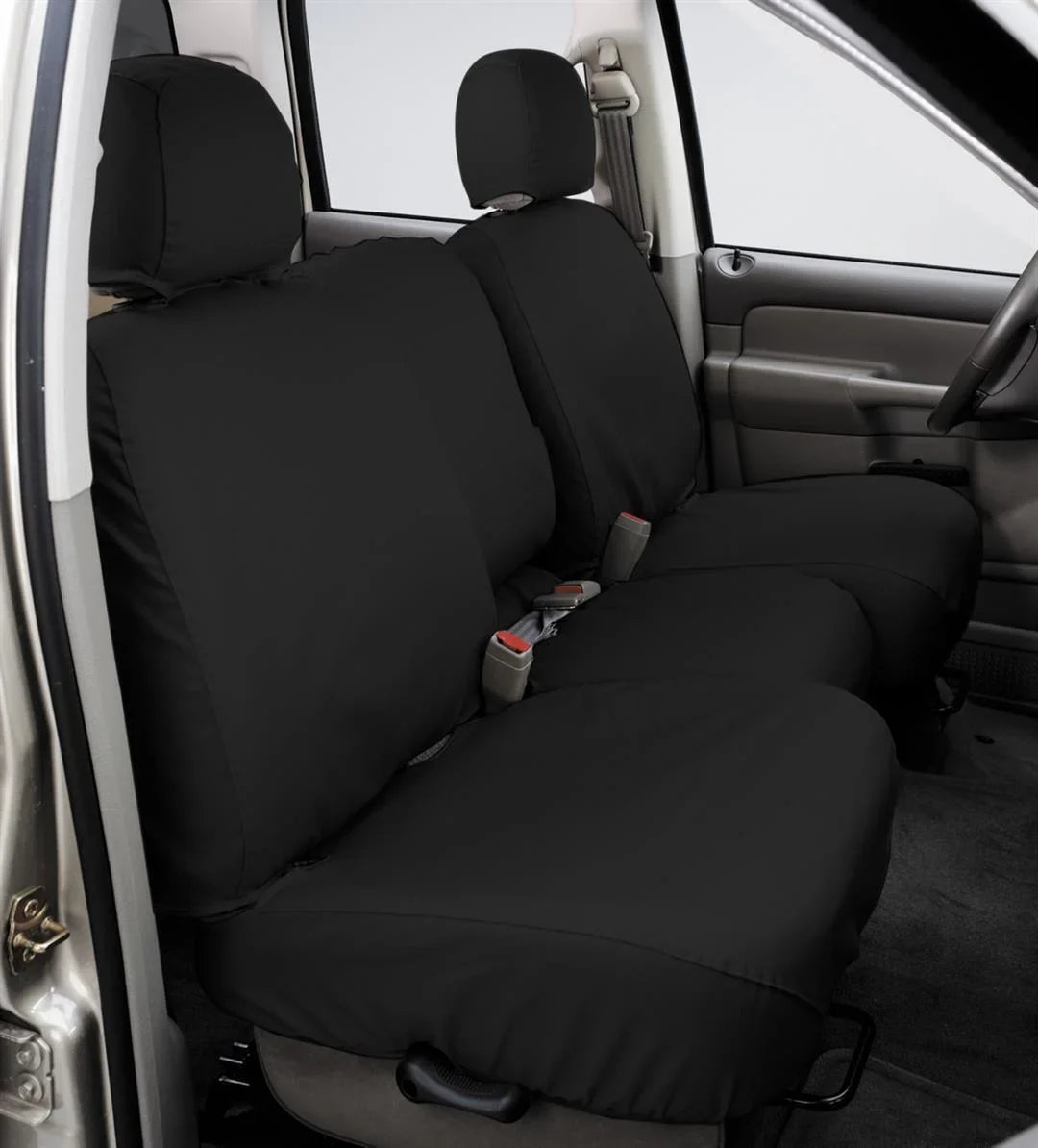 Covercraft Custom-Fit Front Bench SizeeatSizeaver Sizeeat Covers - Polycotton Fabric, Charcoal Black Fits select: 2007-2008 FORD F150
