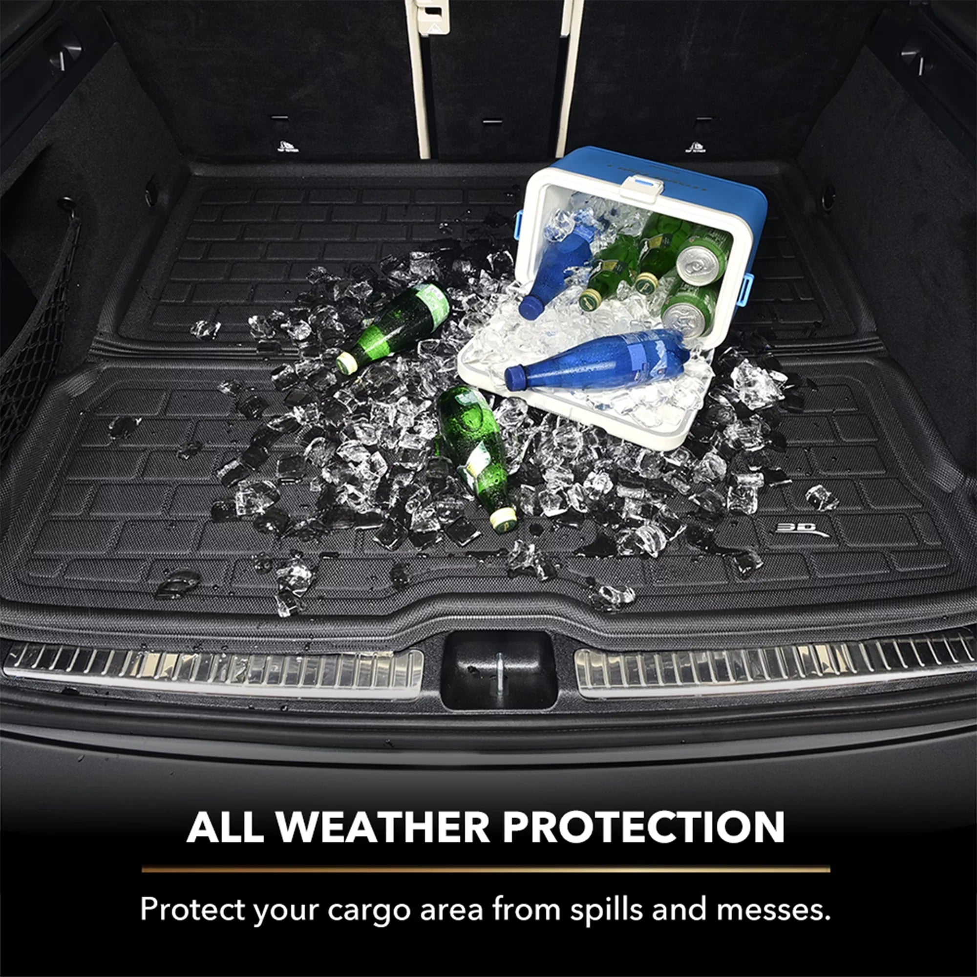 3D MAXpider KAGU Cargo Liner (BLACK) compatible with AUDI Q7 (4M)/SizeQ7 (4M) 2017-2024 - Cargo Liner