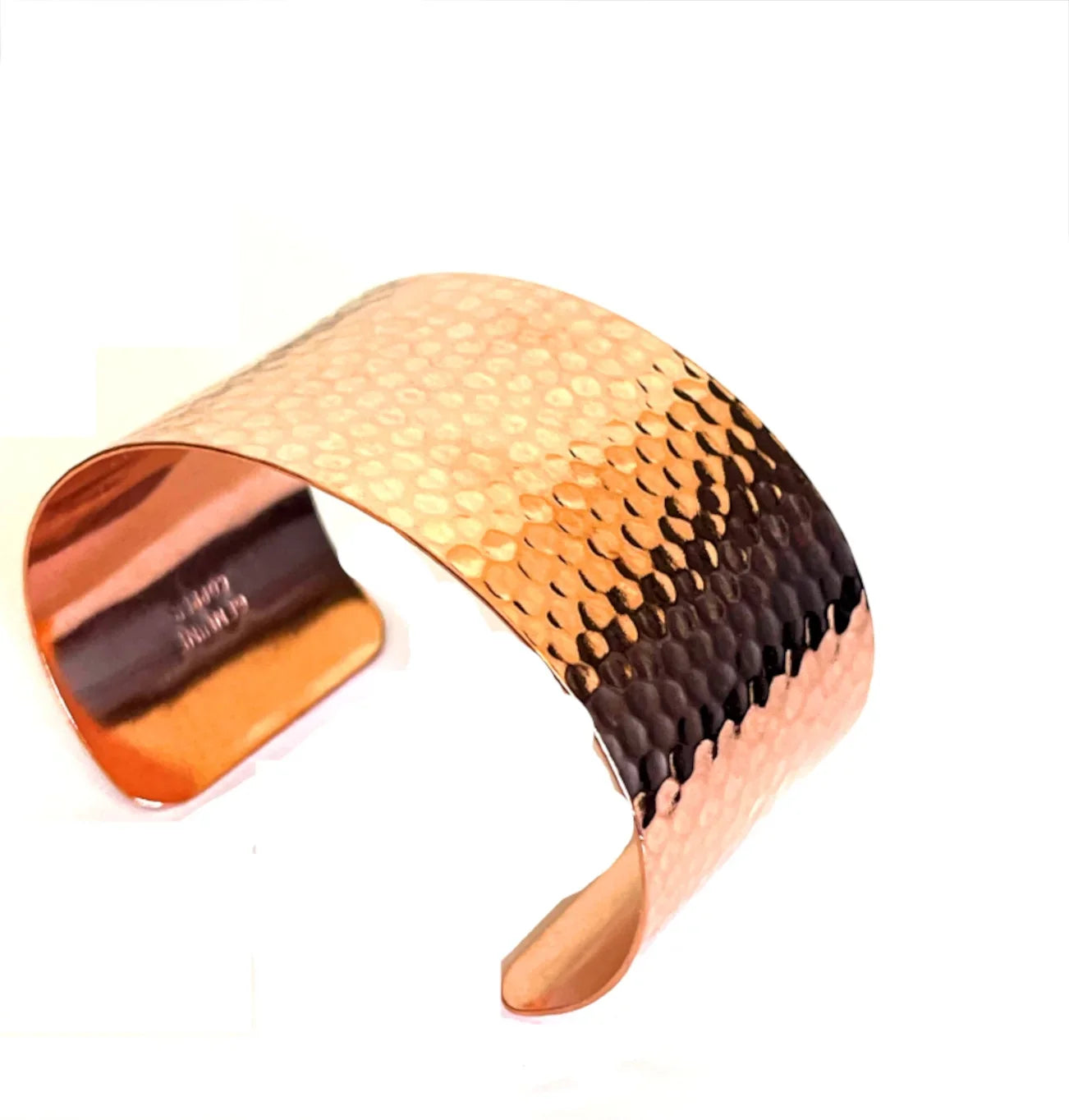 Wide About 2" Diameter Pure Sizeolid Copper Bracelet Hammered Texture Cuff Bangle for Men or Women Made in USizeA