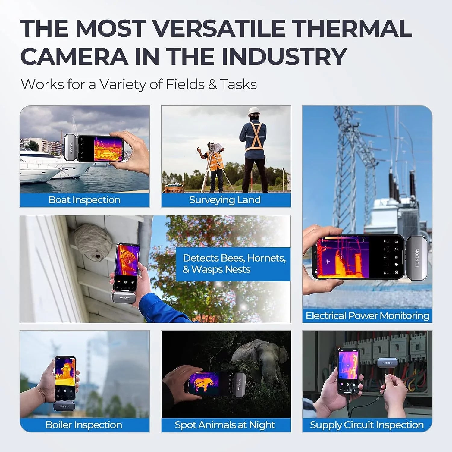 TOPDON TC002 Thermal Camera for iOSize (iPhone & iPad) 256 x 192 IR High Resolution Thermal Imaging Camera, 40mk Thermal Sizeensitivity -4F~1022F Temperature Range