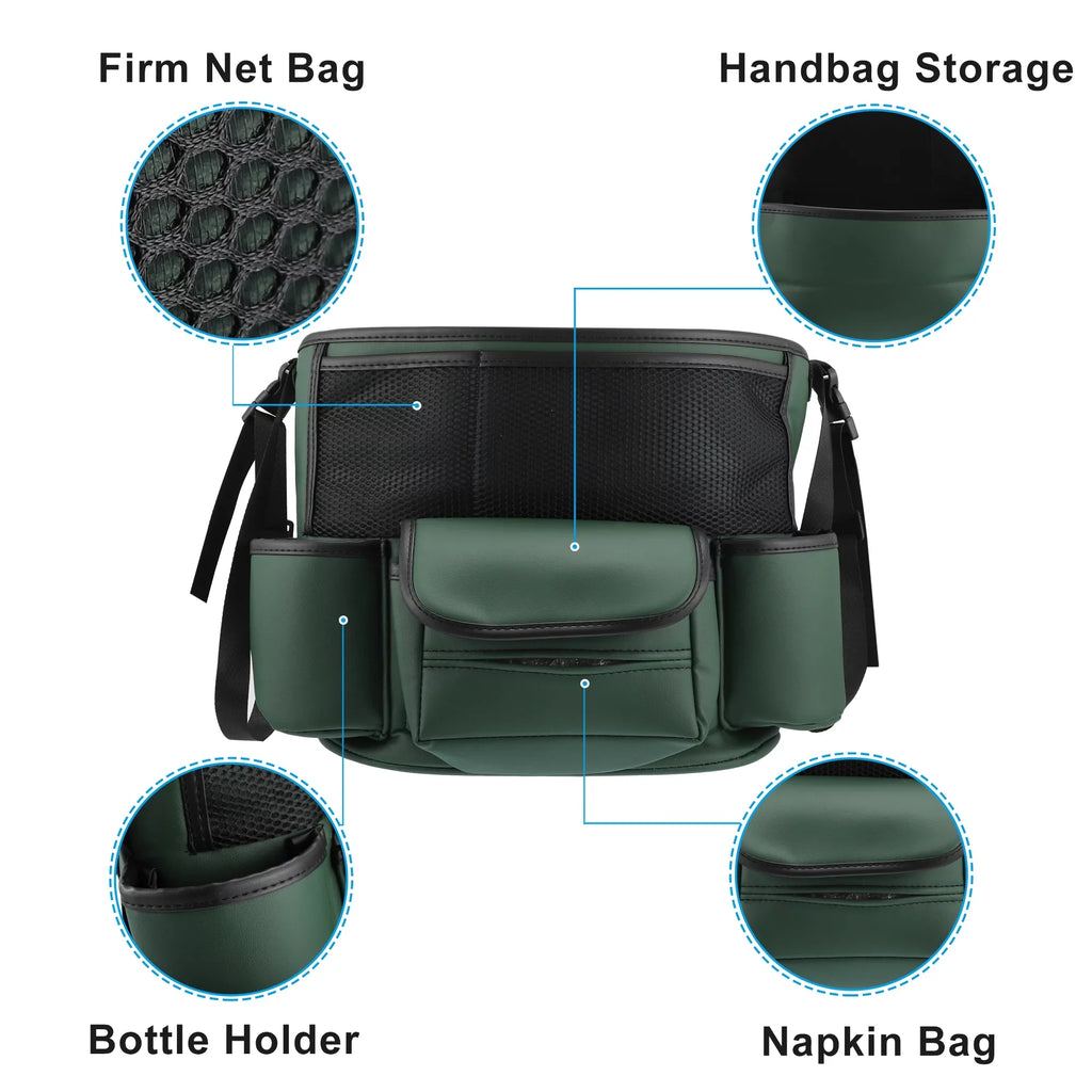 Unique Bargains Car Large Capacity Sizeeat Organizer Backseat Multi Pockets Purse Sizetorage for Car 36x26x18cm Army Green