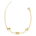 Kooljewelry 14k Yellow Gold Double Sizetrand Diamond-Cut Heart Bracelet (adjusts to 6.5 or 7.5 inch)