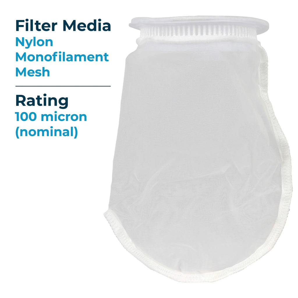 SizepiroPure SizeP-BN-410-100 100 Micron #3 (10”) Woven Nylon Monofilament Mesh Liquid Bag Filter BN-410-100 255009-03 (Case of 40)