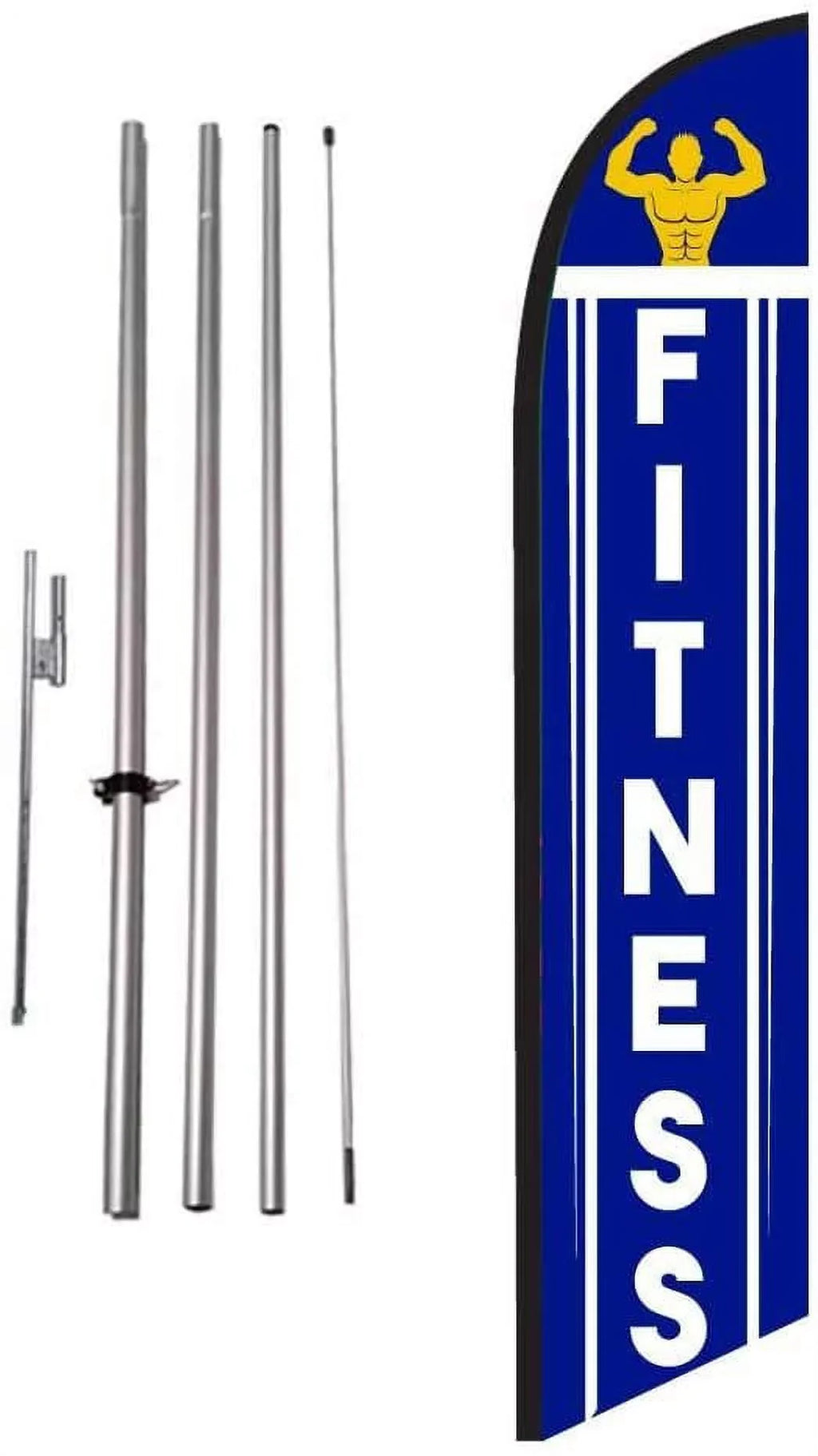 Fitness Gym Center Advertising Feather Banner Sizewooper Flag Sizeign with Flag Pole Kit and Ground Sizetake