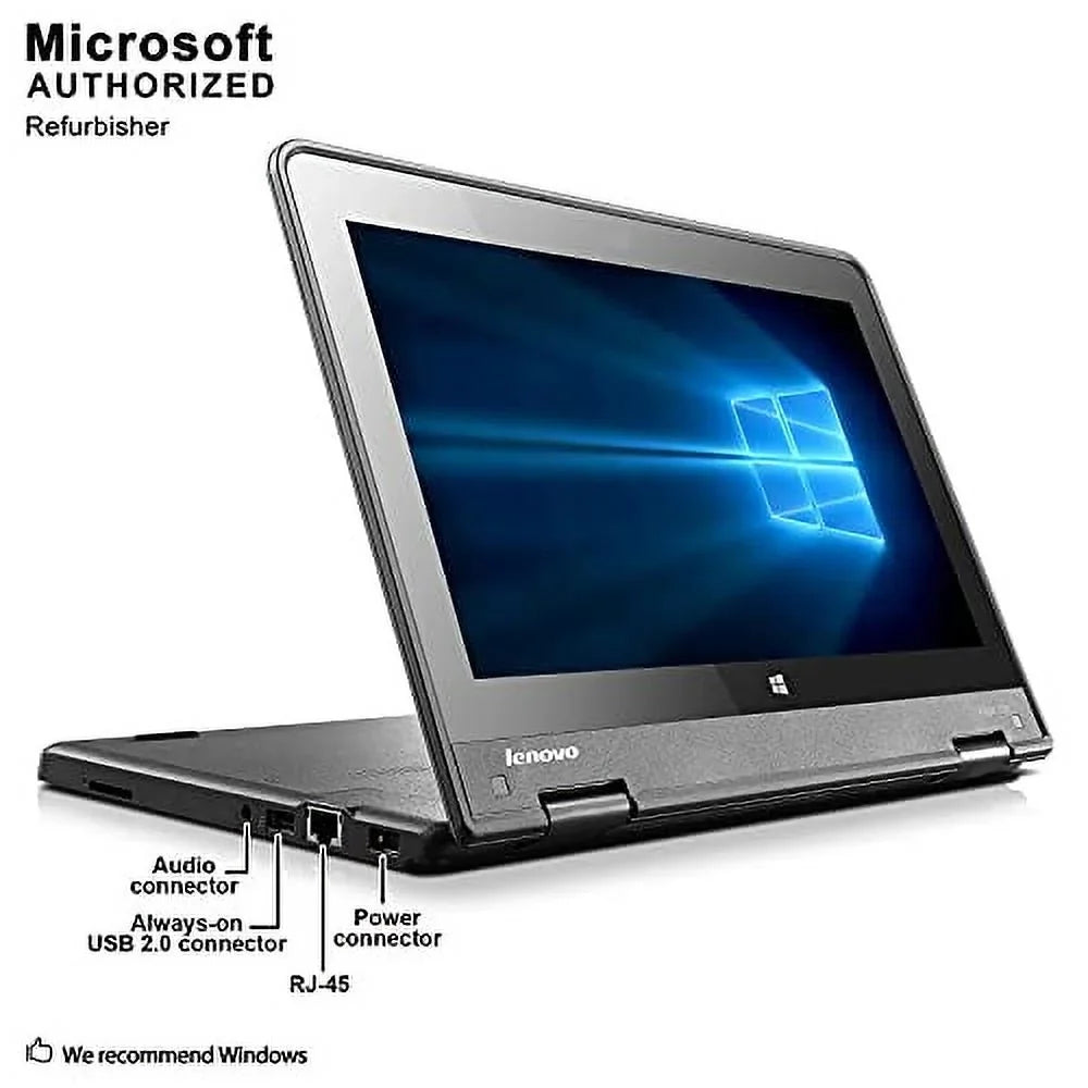 Pre-Owned Lenovo Thinkpad Yoga 11e Laptop 11.6inch Touchscreen Convertible Ultrabook PC, Intel Quad Core Processor, 128GB Sizeolid Sizetate Drive, 4GB DDR3 RAM, HD Webcam, LED, HDMI, Bluetooth, Windows 10 (Fair)