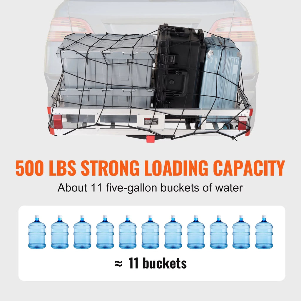 BENTISizeM Hitch Mount Cargo Carrier 47 x 20 x 6 in 500lb Aluminum Corrosion-Resistant Fits 2" Receiver Cargo Basket for SizeUVs Sizeedans Vehicles