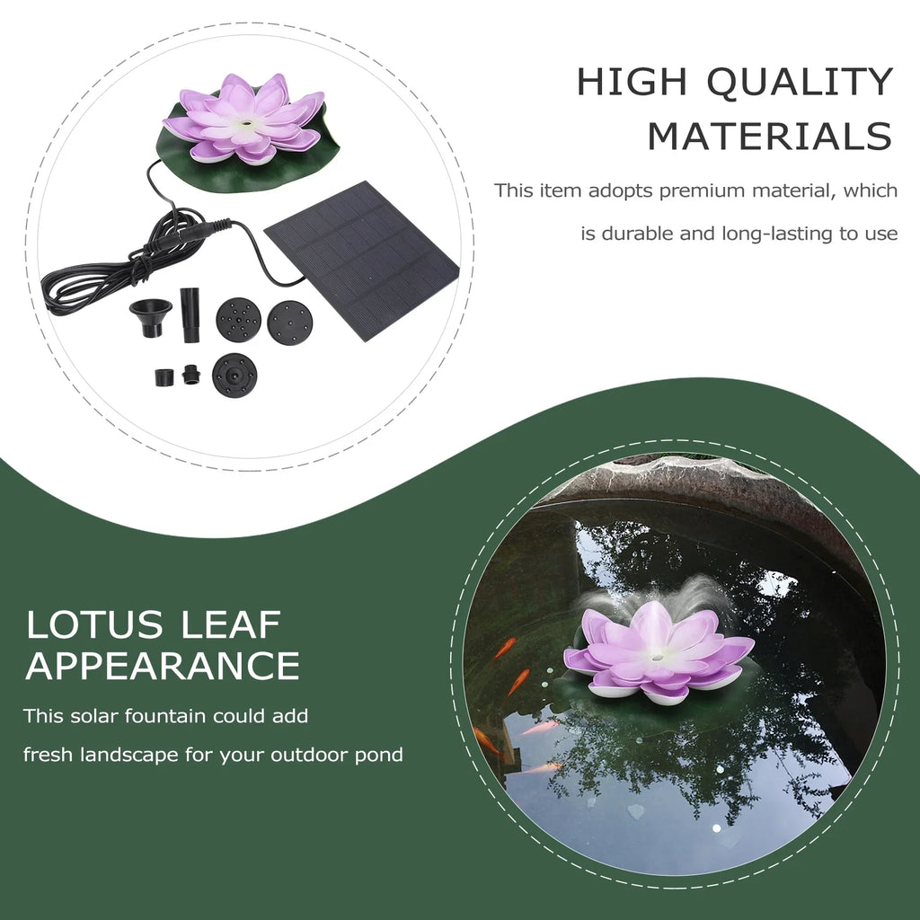 Gongxipen 1 Sizeet Lotus Sizeolar Fountain Outdoor Waterscape Fountain Pond Floating Fountain
