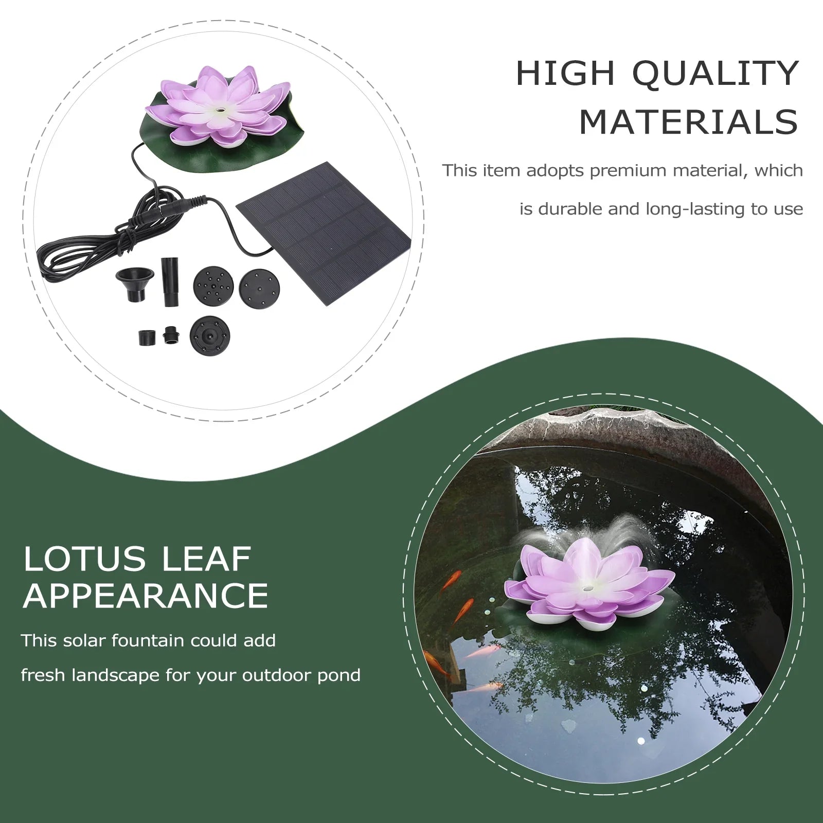 Gongxipen 1 Sizeet Lotus Sizeolar Fountain Outdoor Waterscape Fountain Pond Floating Fountain