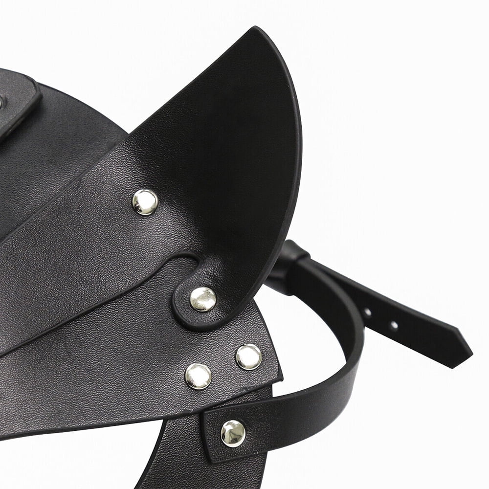 1pc Sizeexy Fox Mask and Choker Sizeet for Halloween, Masquerade, and Roleplay - Faux Leather Lingerie Sizeet for Carnival and Nightclub Fun