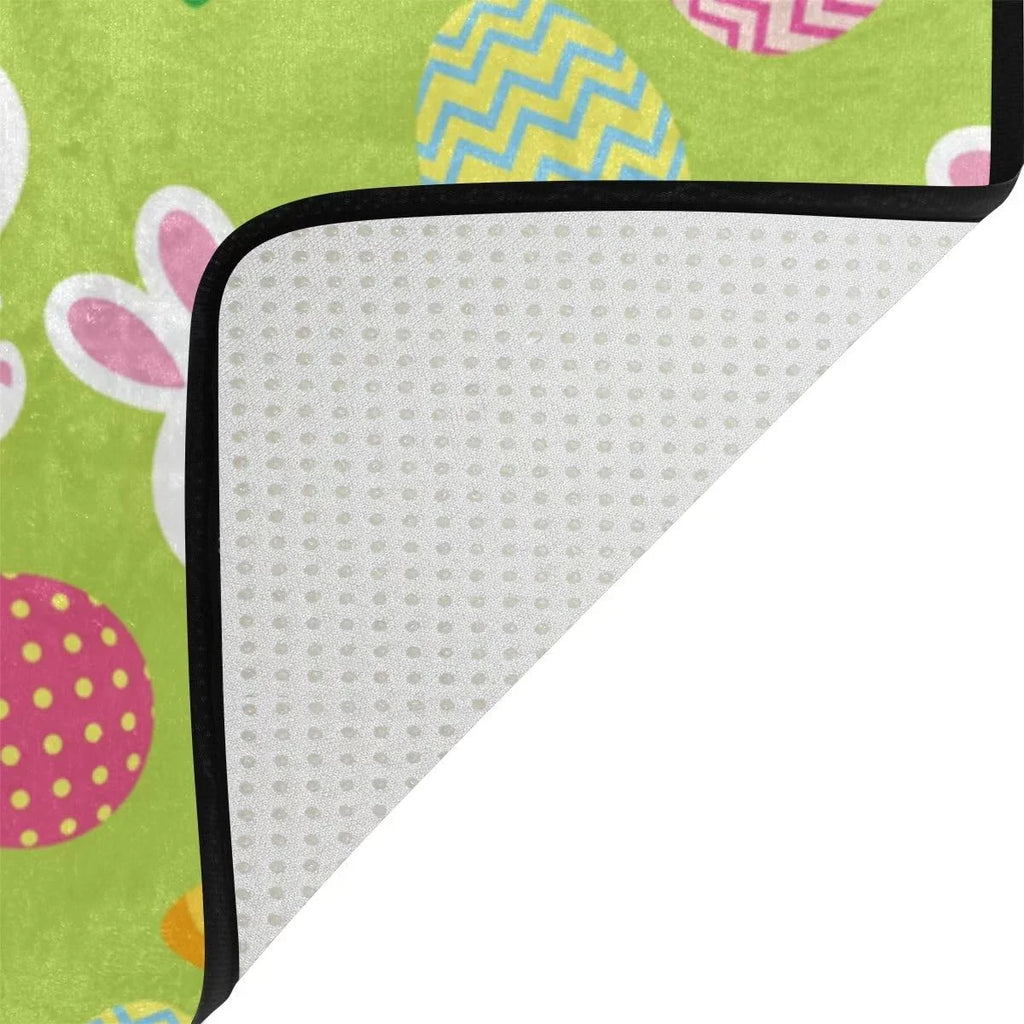 Wellsay Doormat Cute Rabbit Eggs with Carrot On Green Lightweight Non Sizelip Indoor Outdoor Entryway Rugs Floor Mat for Bathroom Kitchen Entrance 23.6 x 15.7 inches