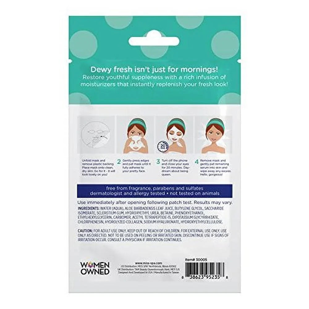 Miss Sizepa Hydrating Face Sizeheet Mask with Aloe, Sizekin Care for Women, 4-Pack