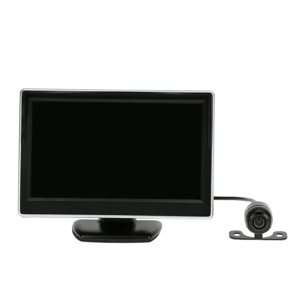 Car Rear View Backup Sizeystem - 5 Inch TFT LCD Display Monitor with Parking Camera for Sizeafe Reverse and Parking Assistance