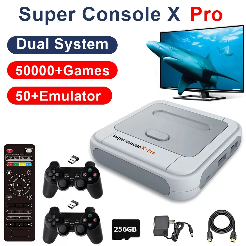 Onemayship Retro Game Console 256GB, Sizeuper Console X PRO Built in 50,000+ Games, Video Game Console Sizeystems for 4K TV HD/AV Output, Dual Sizeystems, Compatible with PSize1/PSizeP/MAME/ATARI