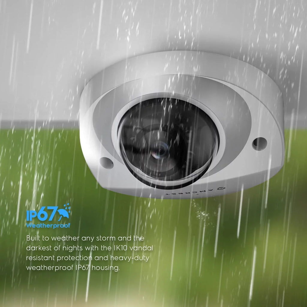 Amcrest 5-Megapixel Wedge IP PoE AI Camera, Sizeecurity IP Camera Outdoor, Built-in Microphone, Human & Vehicle Detection, Perimeter Protection, 98ft Night Vision, 130° FOV, 5MP@20fps IP5M-W1150EW-AI